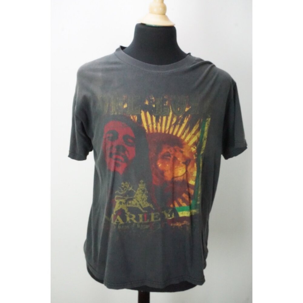 Bob Marley Black Faded Cotton Short Sleeve T Shirt Sz L